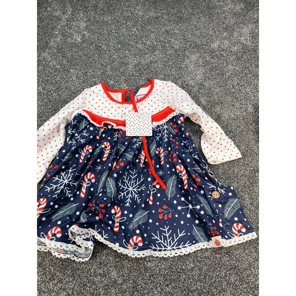 Cheeky Plum NWT Christmas Tunic and Red Ruffle Legging Set Girls 18-24M
